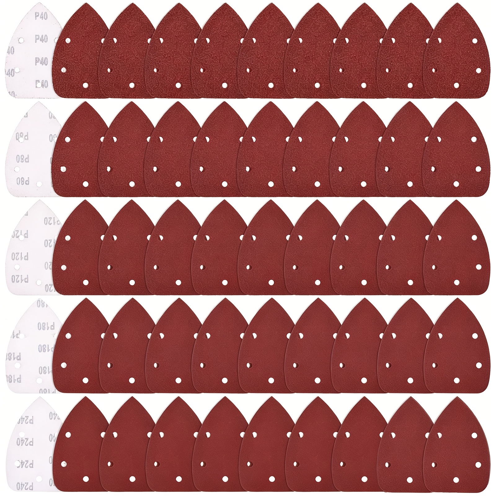 TEMU pour ponceuse à détail, papier de ponçage , tampons de ponçage 40 80 120 180 240 (50/150 pièces de pour souris)