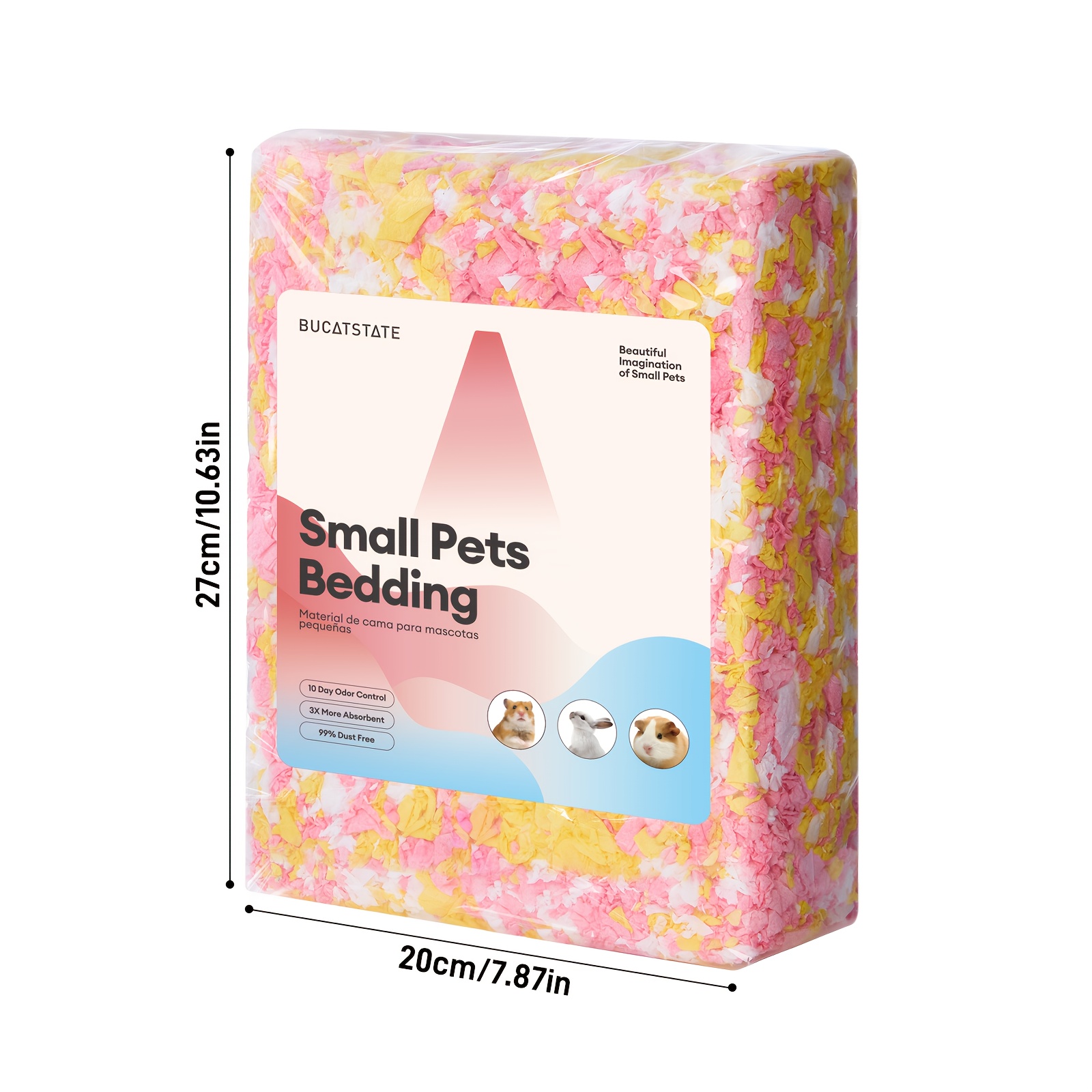 3pcs Small Pet Bedding, Dust-Free Odor Control Paper Substrate