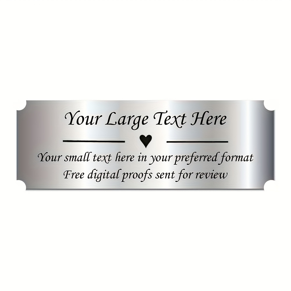 Image of 1pc Custom Engraved Metal Plate, Custom Engraved Name Plate, Personalized Stainless Steel Plaque, Metal Tag, Memorial Label, Urn Plaque, Gift For Mother, Gift For Father, Gift For Her/his