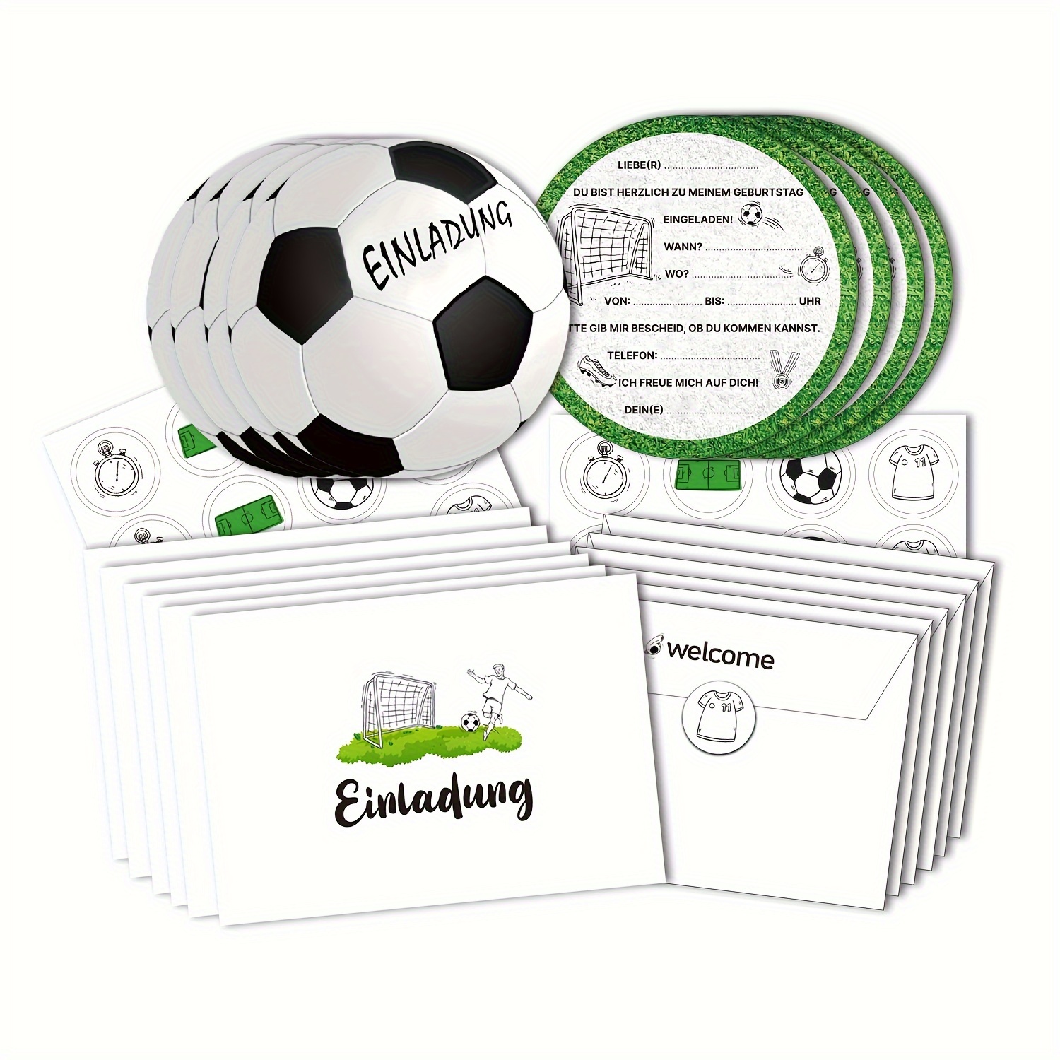 12pcs/set, Soccer Invitation Cards, Filling Out Invitations, Decorations And Supplies, Small Business Supplies, Thank You Cards, Birthday Gifts, Cards, Unusual Items, Gift Cards