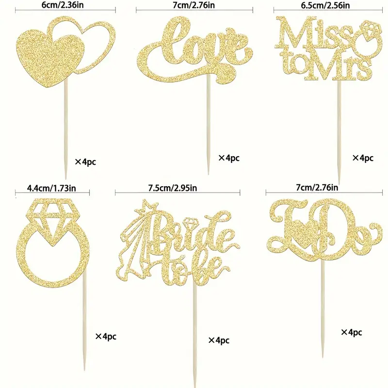 24 Bride To Be Cupcake-Topper – Glitzer Herz Ring Miss To Mrs Kuchen-Deko Für Brautparty & Verlobung 24 Bride To Be Cupcake-Topper – Glitzer Herz Ring Miss To Mrs Kuchen-Deko Für Brautparty & Verlobung