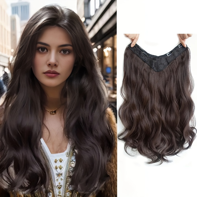 

Elegant Clip-in Hair Extensions For Women - Seamless, Heat Resistant Synthetic Wavy Hairpieces In 16", 20", 24" Lengths