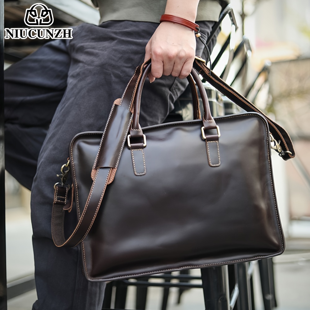 Sac Bandoulière Cuir Homme Fait Main - Mallette, Sacoche, Compartiment Tablette