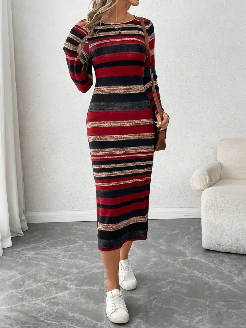 side stripe bodycon dress Chain Strap Detail Side Stripe Mini Dress In Black And White Knit | EGO US