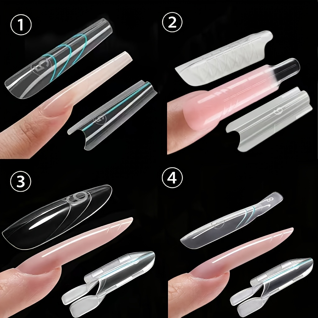 4 Types Sandwich-Style No-Fix Quick Extension Nail Forms