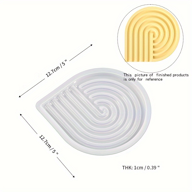 Image of 1pc Resin Cement Tray Molds Striped Pallet Coaster Silicone Mold Diy Handmade Concrete Home Decorative Tool For Plate Jewelry Storage Home Decor