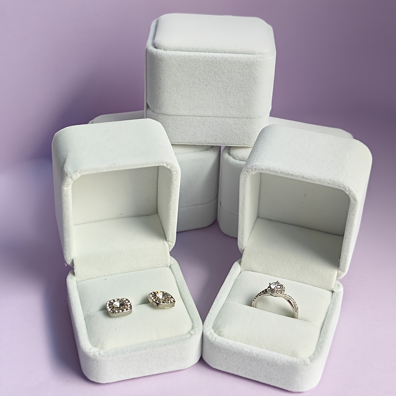 18pcs Premium Velvet Jewelry Gift Boxes, Luxurious Couple Ring & Stud Boxes
