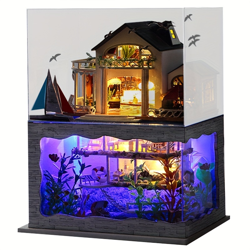 Mini Villa Architecture Model Handmade Assembly Kit - Handmade Wooden Crafts For Home Decoration - Perfect Birthday, Christmas, Valentine's Day, Or New Year Gifts (including Toolkit)
