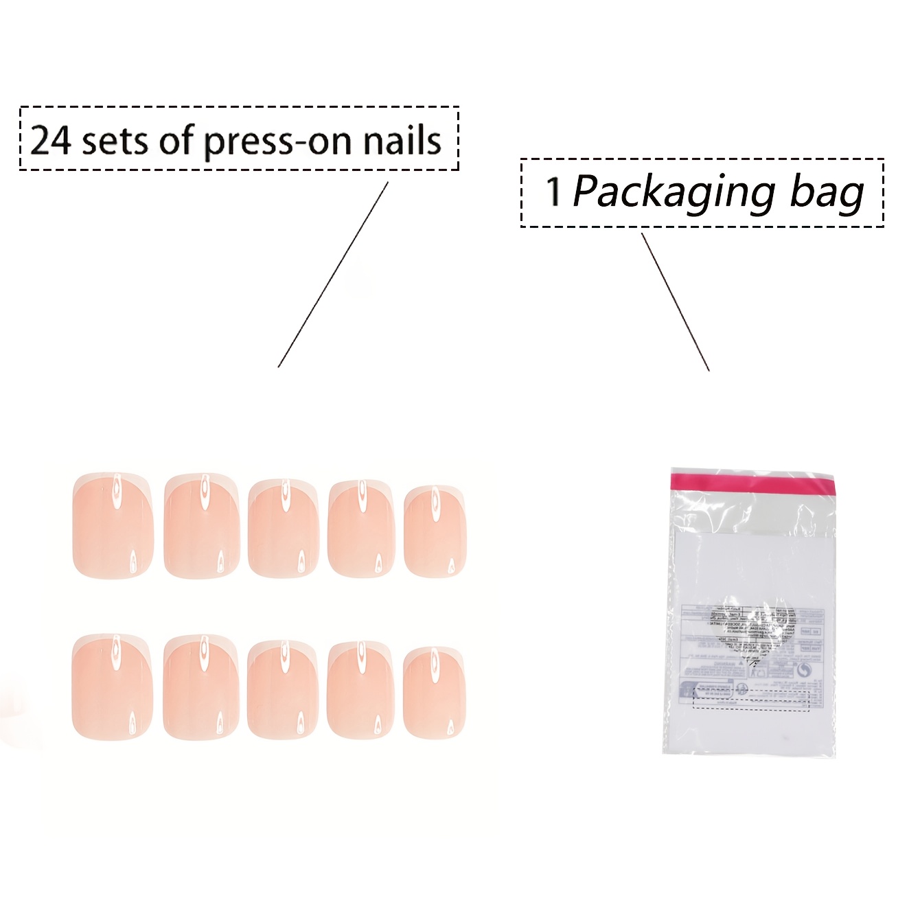 25pcs(24 Wearable Armor+1packaging Bag)1pcs Glitter On Nails - Short, Pink, Glossy Acrylic Nails For Women - Stick On Nails With Glue - Summer & Y2k Design - Includes Nail File & Tape