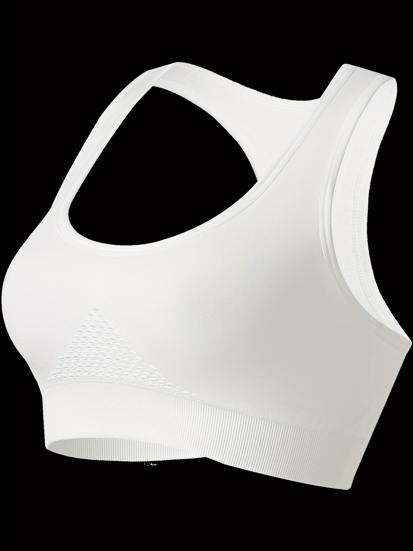 Solid Ribbed Sport Bra, Comfy & Breathable Adjustable Intimates Bra,  Women's Lingerie & Underwear