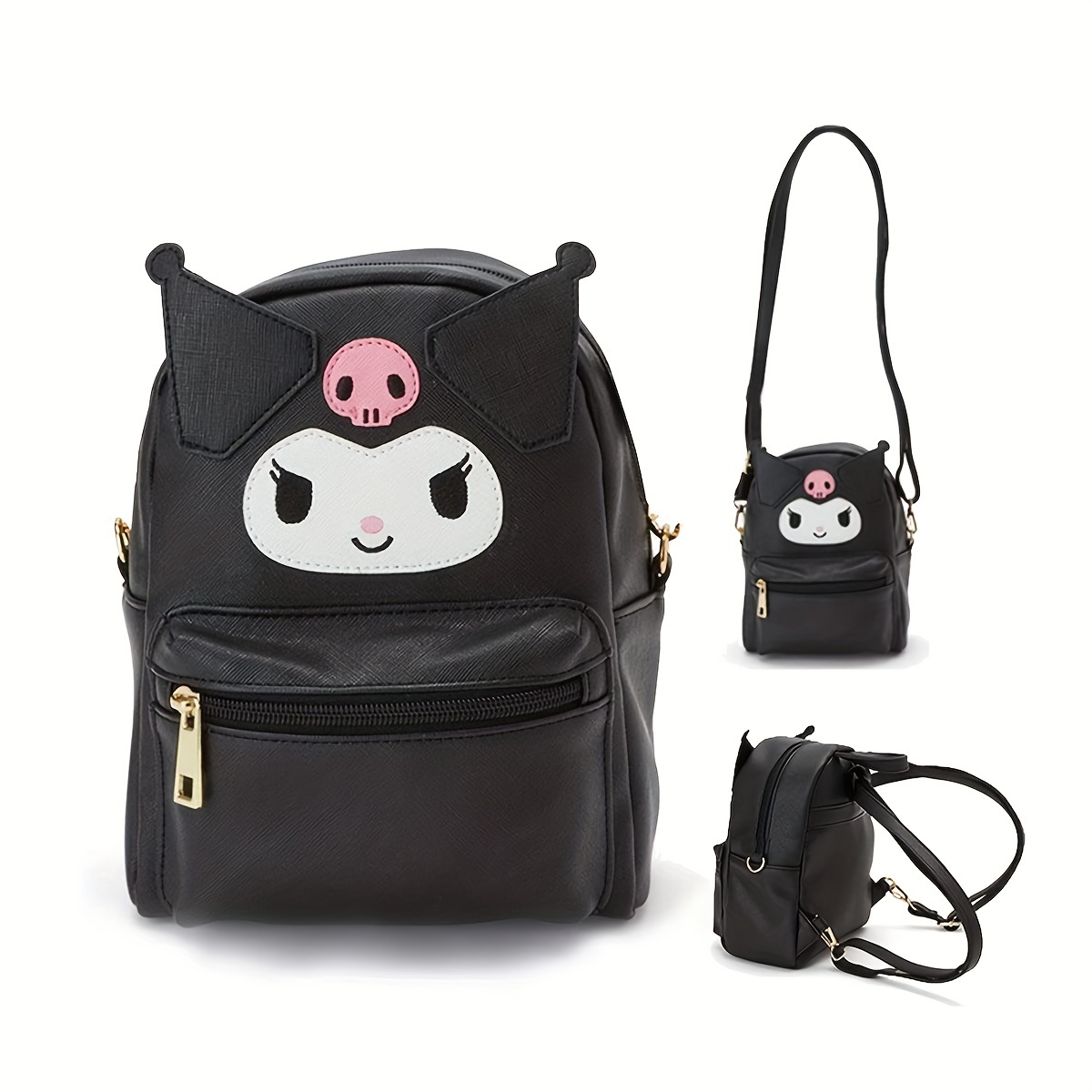 

Sanrio Kuromi Backpack For Girls Kuromi Mini Backpack Black Cute Pu Bag Shoulder Bag For Girl Cosplay