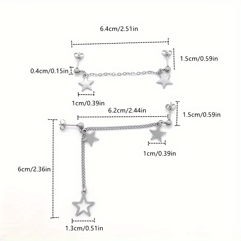 Star Earring Chain & Casual Style Ear Ornaments