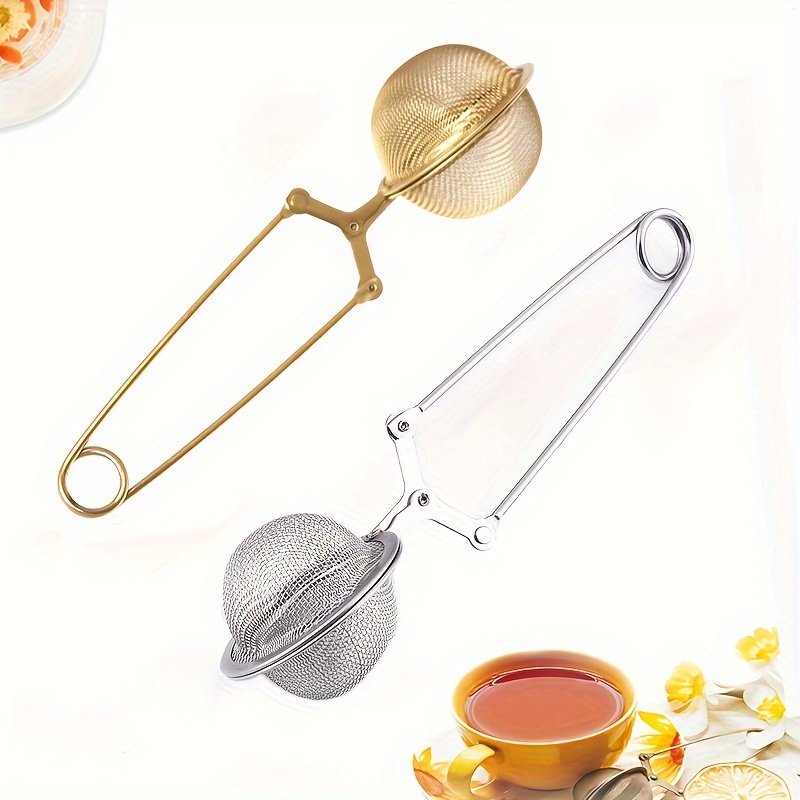 

1pc Premium Stainless Steel Tea Ball With Handle - Perfect For Tea Infusion And Steeping - Enhance Your Tea Experience