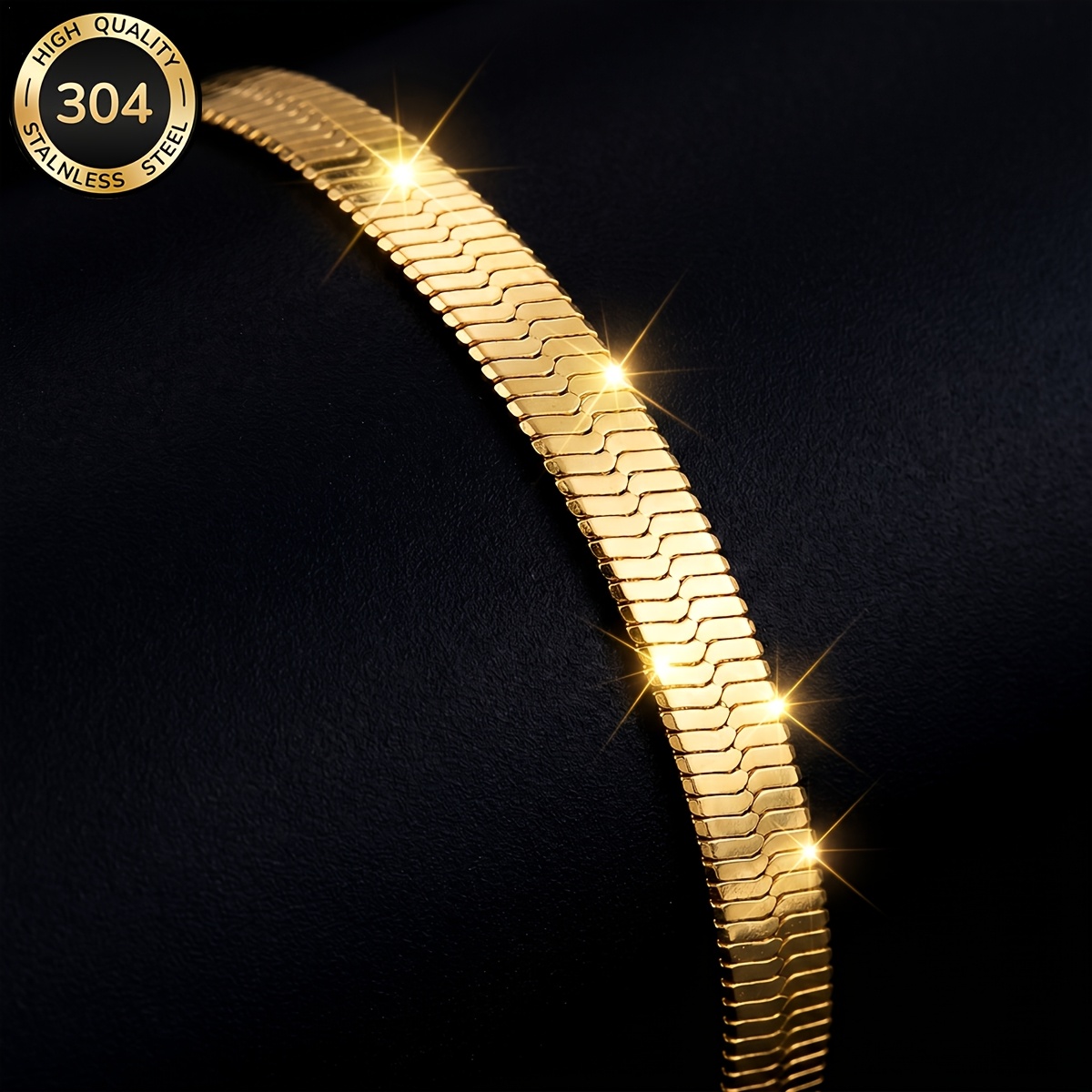 TEMU 1pc 3mm Snake Bone Blade 304 Stainless Steel High--plated Women's Bracelet, Elegant And Luxurious Non-fading Women's Jewelry, Suitable For Daily