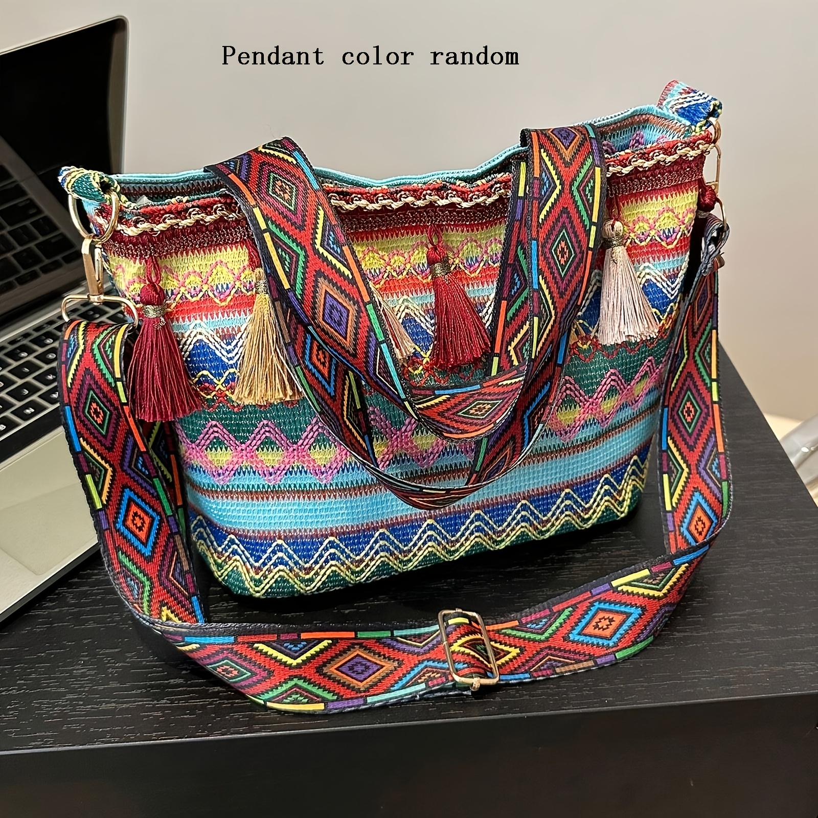 Bucket Bag In Bright Colors Woven Bohemian Woven Peruvian Boho Bucket Bag - Etsy main image 4