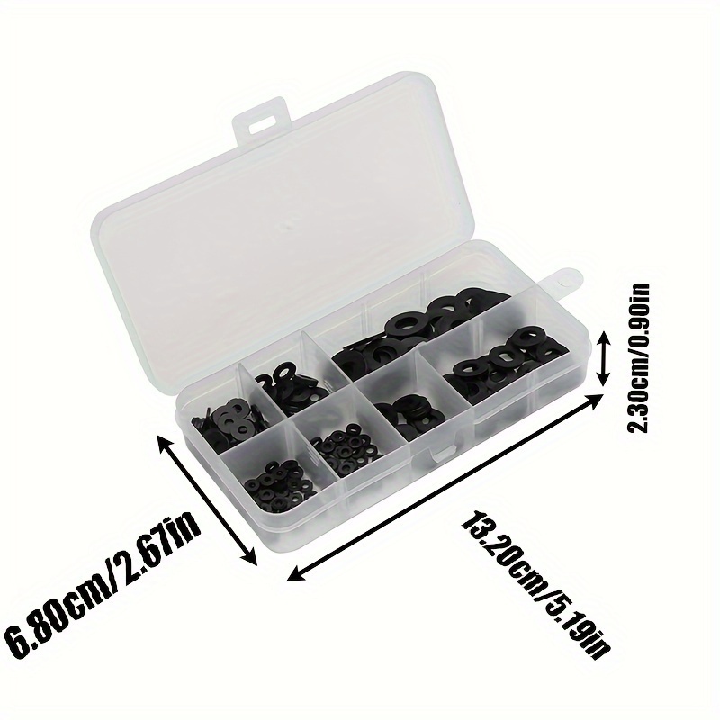 Set Guarnizioni 250 Pezzi Kit Assortimento Rondelle Piatte In Nylon M2