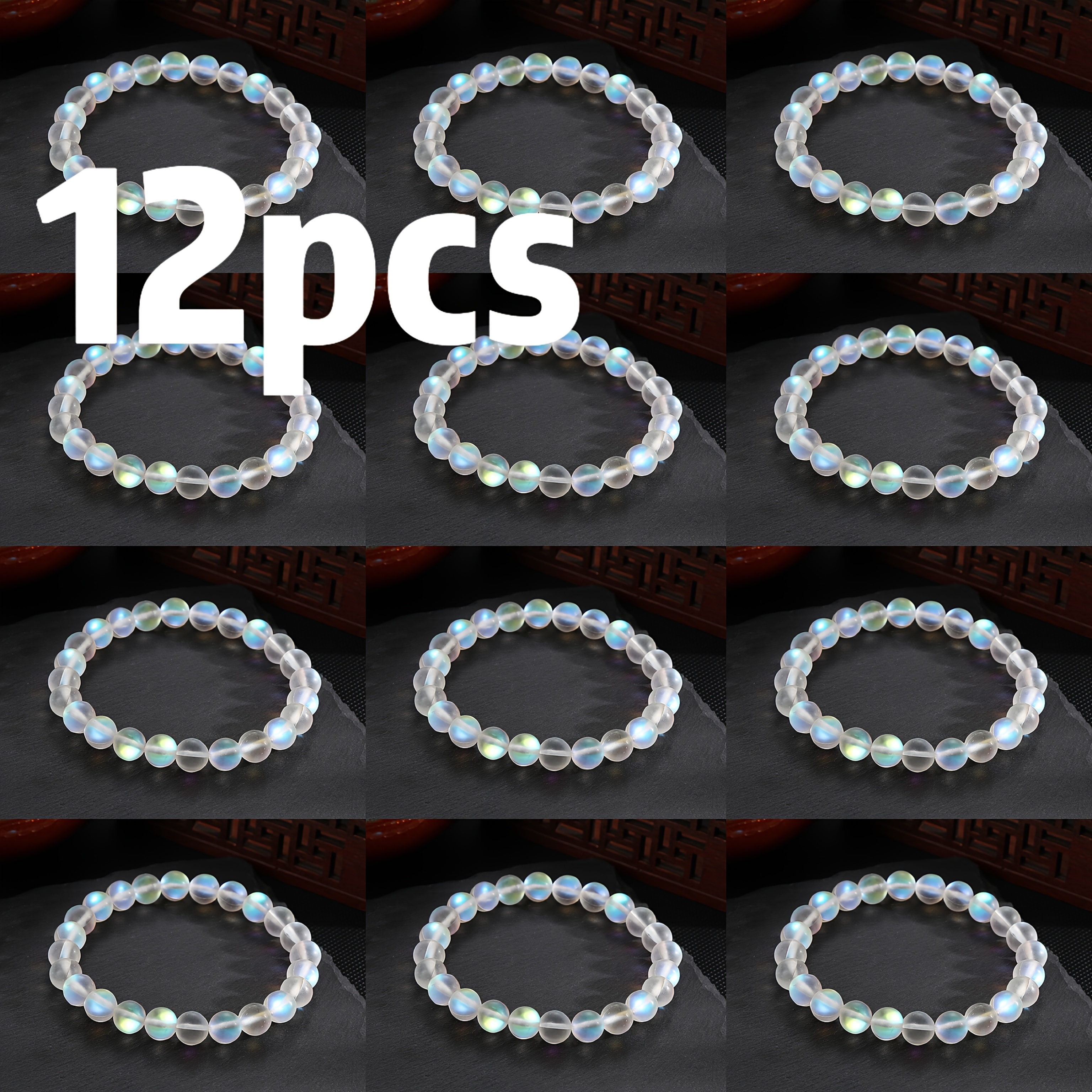 TEMU 12pcs/6pcs Bracelets en - Style facile, Bracelet élastique, Texture , Bracelet pour femmes, Bracelet artisanal, Bracelet en naturelle, Le