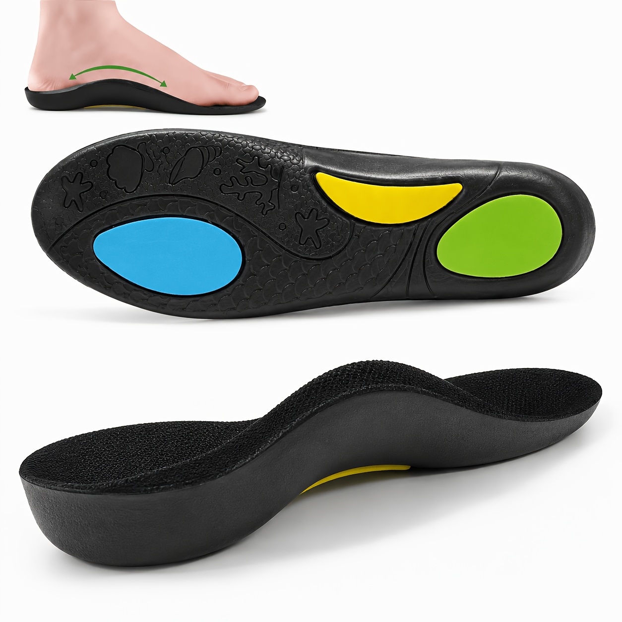 TEMU 1 Pair Of Eva Arch Support Insoles With Breathable And Supportive Lining, Suitable For Work, Walking, And Running Christmas