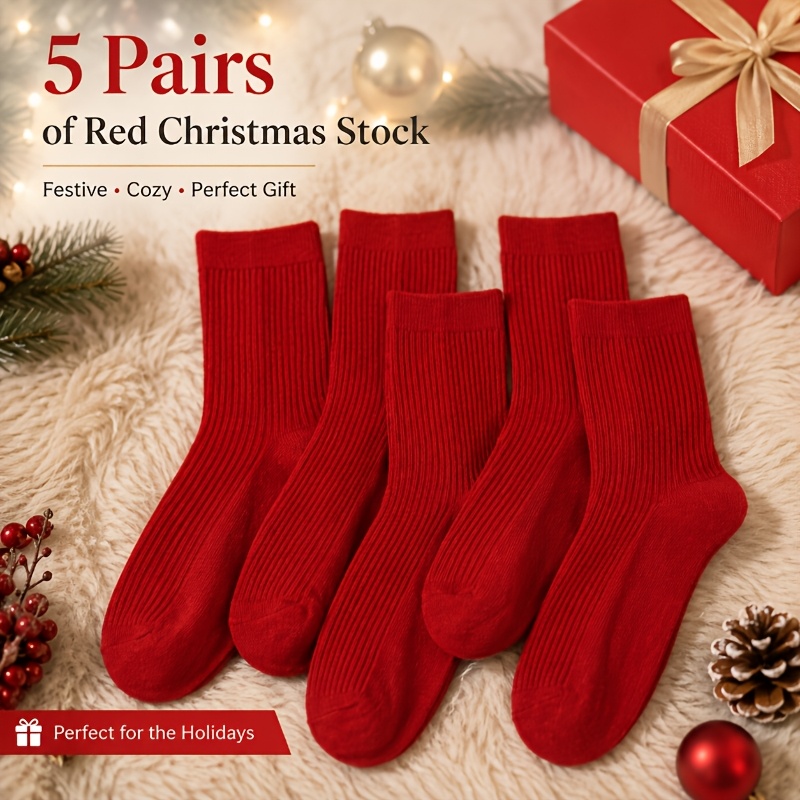 Image of 5 Pairs Of Stockings For Ladies, Featuring Characteristics Such As , , Moisture Absorption And Sweat Removal. Are Suitable As Gifts And Can Be Used For Sports And Outdoor Activities And Summer.