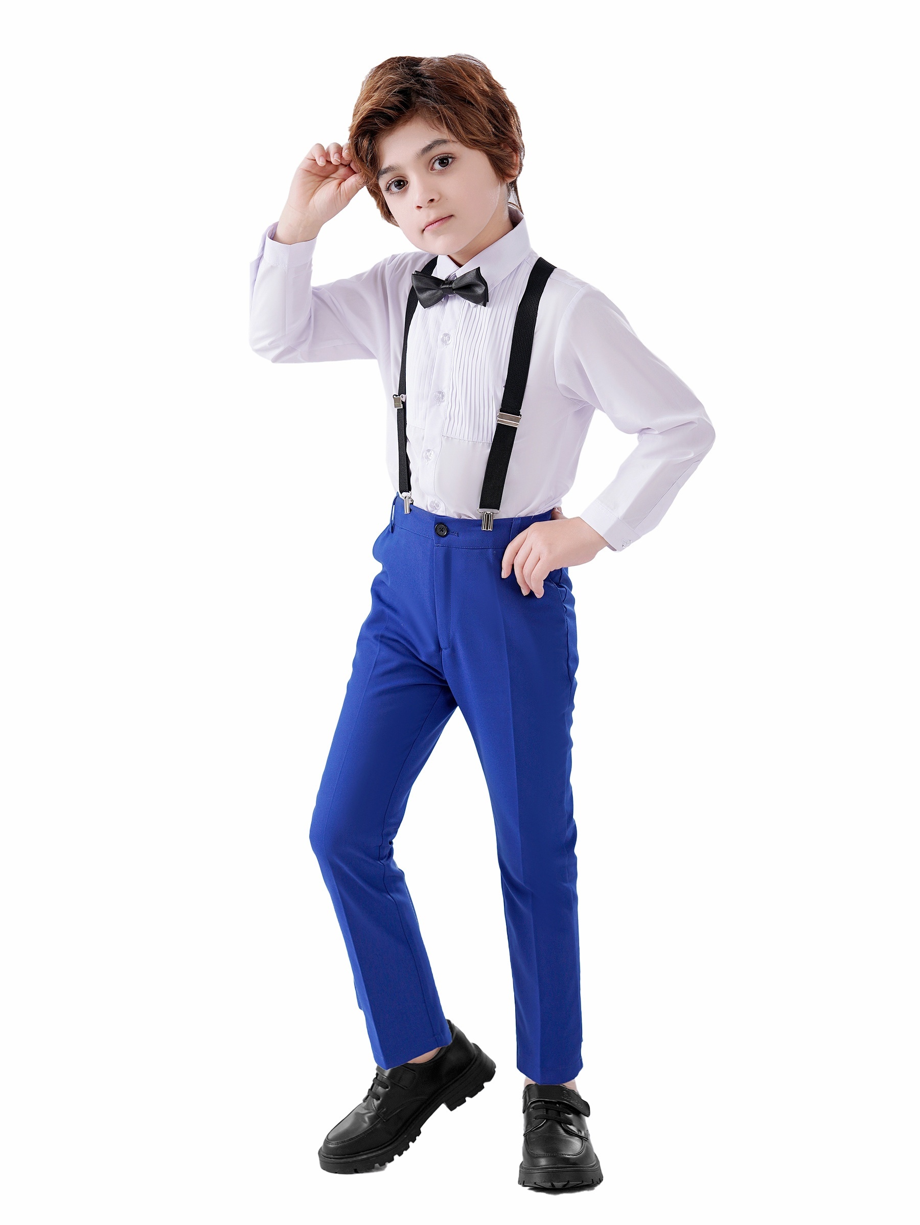 Traje Azul Marino Smoking Negro Con Tirantes Traje Azul Rey Con