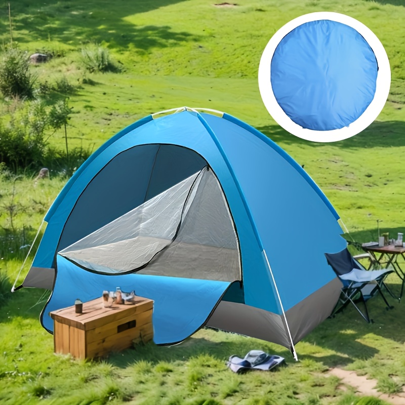 4 person plug in camping tent with automatic quick   windproof rope   durable oxford cloth for outdoor picnics beach and hiking lightweight portable camping accessory tents for camping picnic shelter