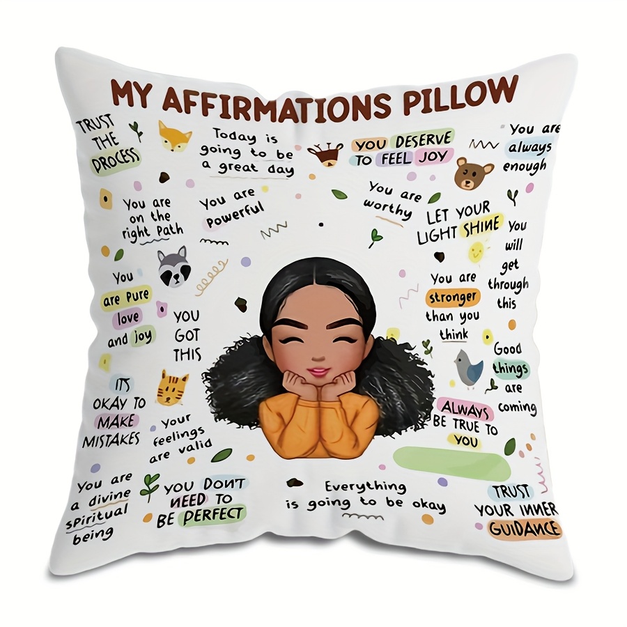 TEMU 1 pièce Taie d'oreiller | parfait d'affirmation quotidienne, un idéal pour la décoration du salon et de , fermeture à glissière, coussin non