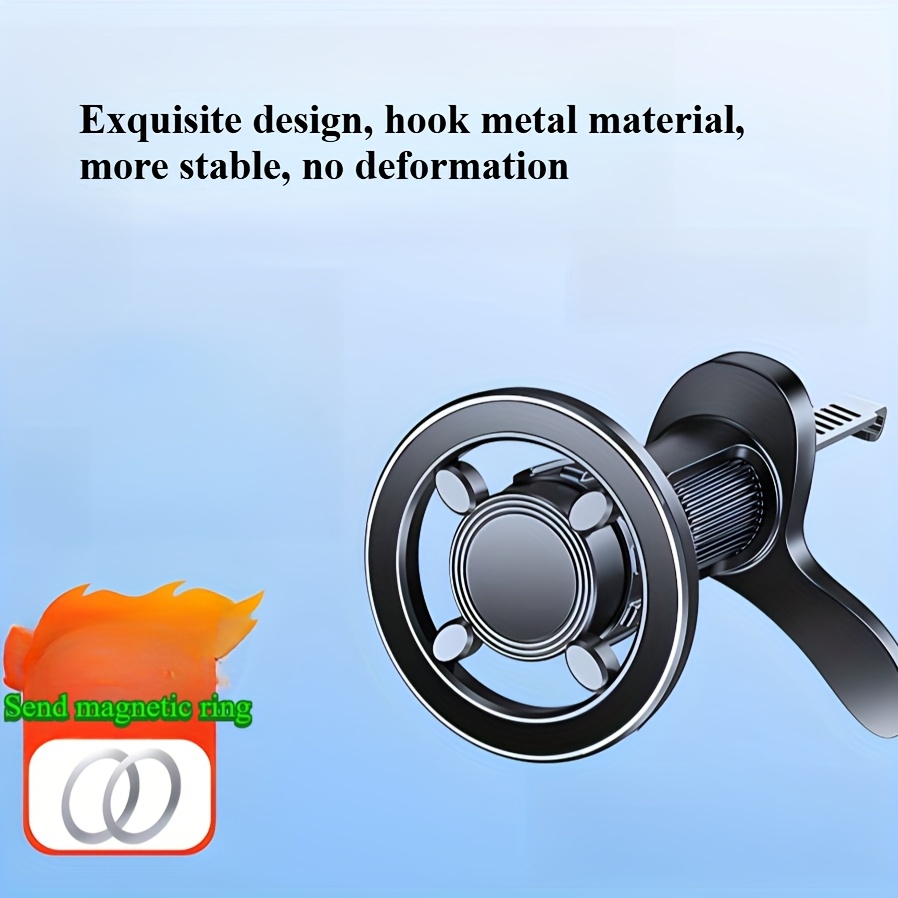 TEMU Magnetic Car Air Vent Mount Compatible For Iphone/smartphones, Rotating Holder With Hold, Dashboard Bracket For Gps, Tablets, Phones - Vehicle