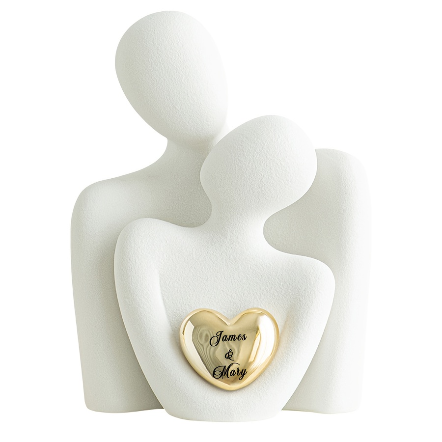 TEMU A Set Of Self- Name Wedding Couple White Porcelain Figurine Ornaments, Decor For Living Room, Dining Room, Entryway, Room, Or Office, Artistic
