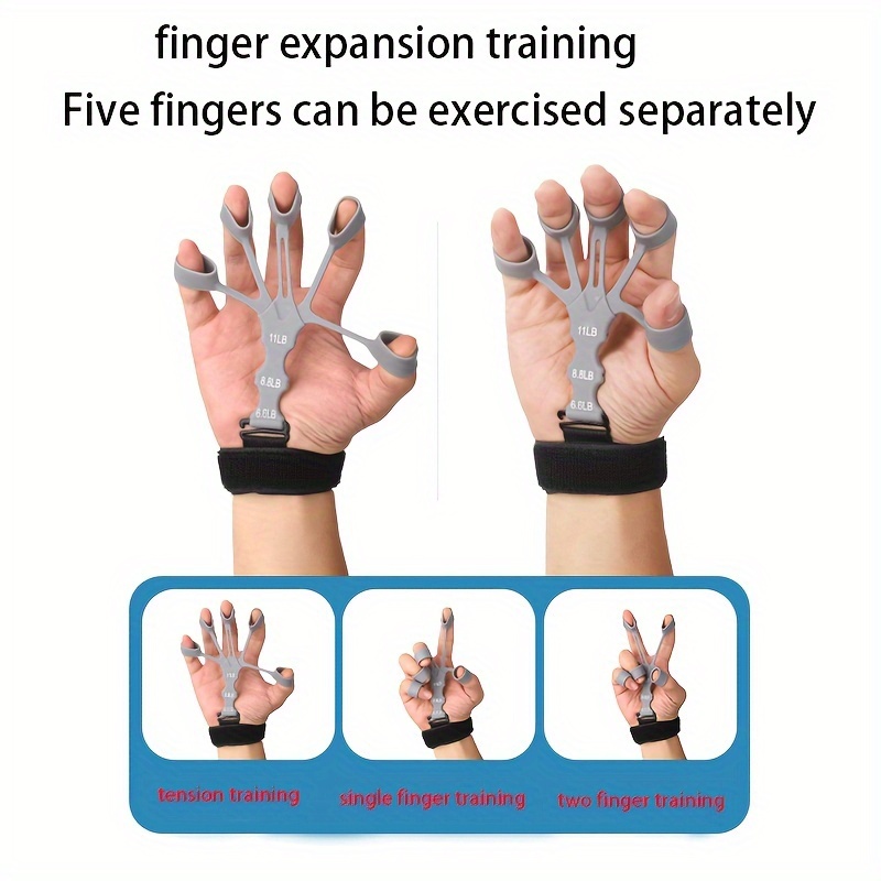 1pc 2pcs new 5 finger finger trainer wrist puller grip strength trainer for home exercise details 3