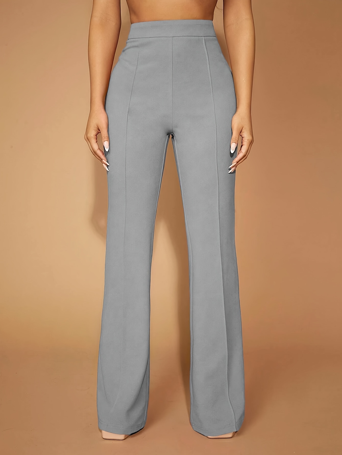 womens high waisted flare pants womens draped casual - Temu Mauritius