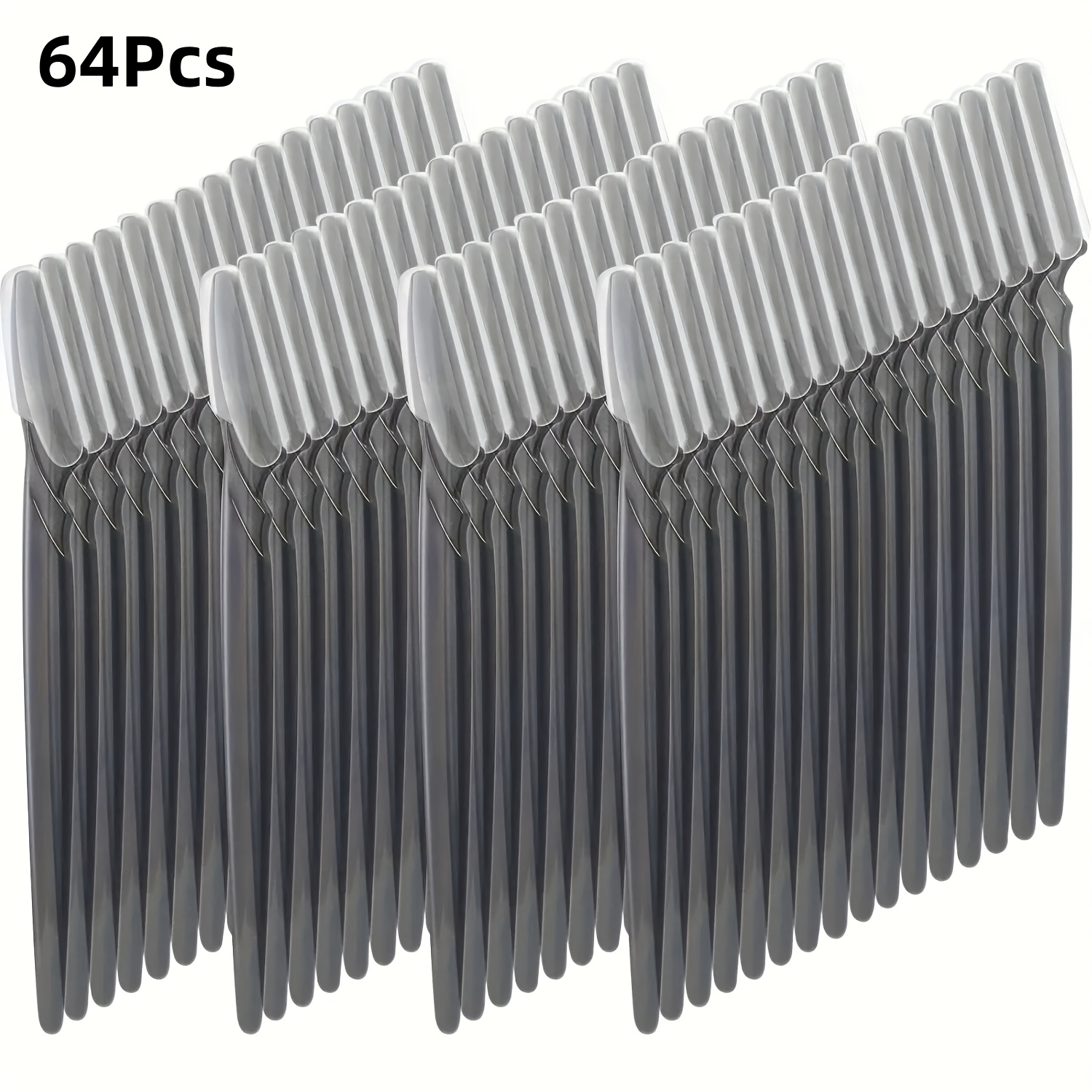 64pcs Black Eyebrow Razor Set, , Washable, Unscented, Suitable For Women And Men, Facial Razor, Eyebrow Trimmer With Safety Cover, Skin Shaving Tool For Face And Body, Disposable For Hair Removal