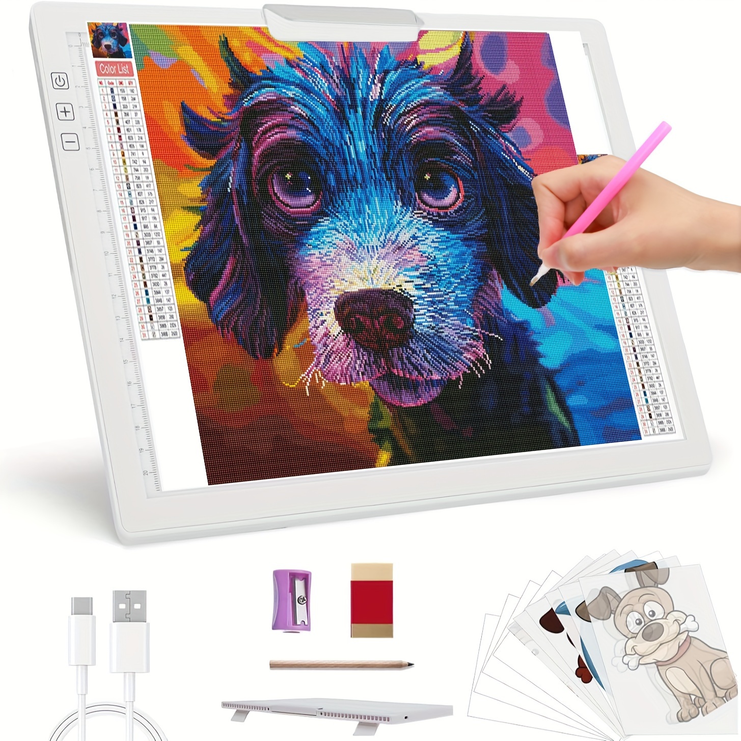 

Wireless A4 Light Pad With Innovative Stand And Top Clip, Rechargeable Bright Light Tracing Board Portable Led Artcraft Tracer Box For Drawing, Cricut Weeding Vinyl, Diamond Painting (white)