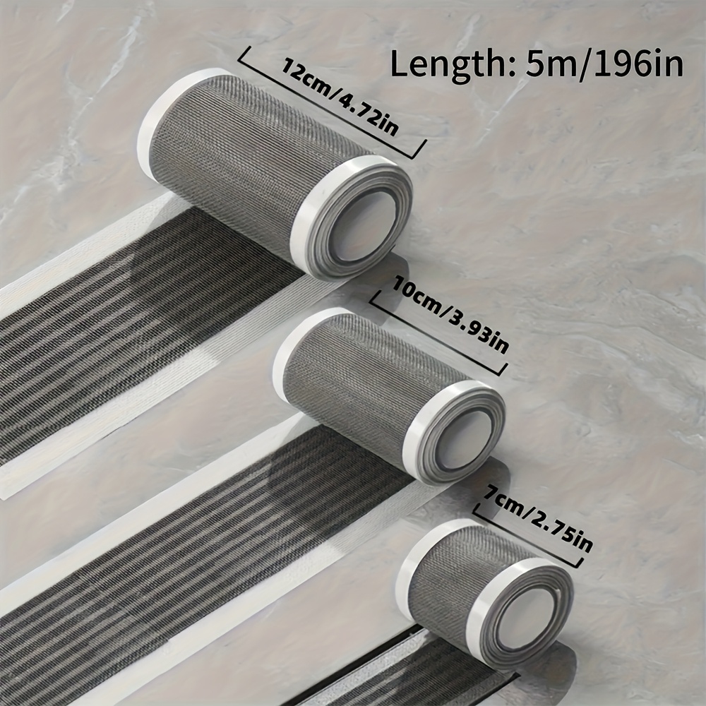 196.85-inch Disposable Cuttable Bathroom Drain Stickers, Shower Drain Mesh Filters, Hair Collectors, Kitchen Sink Drain Outlet Mesh Tape, Bathroom Additions