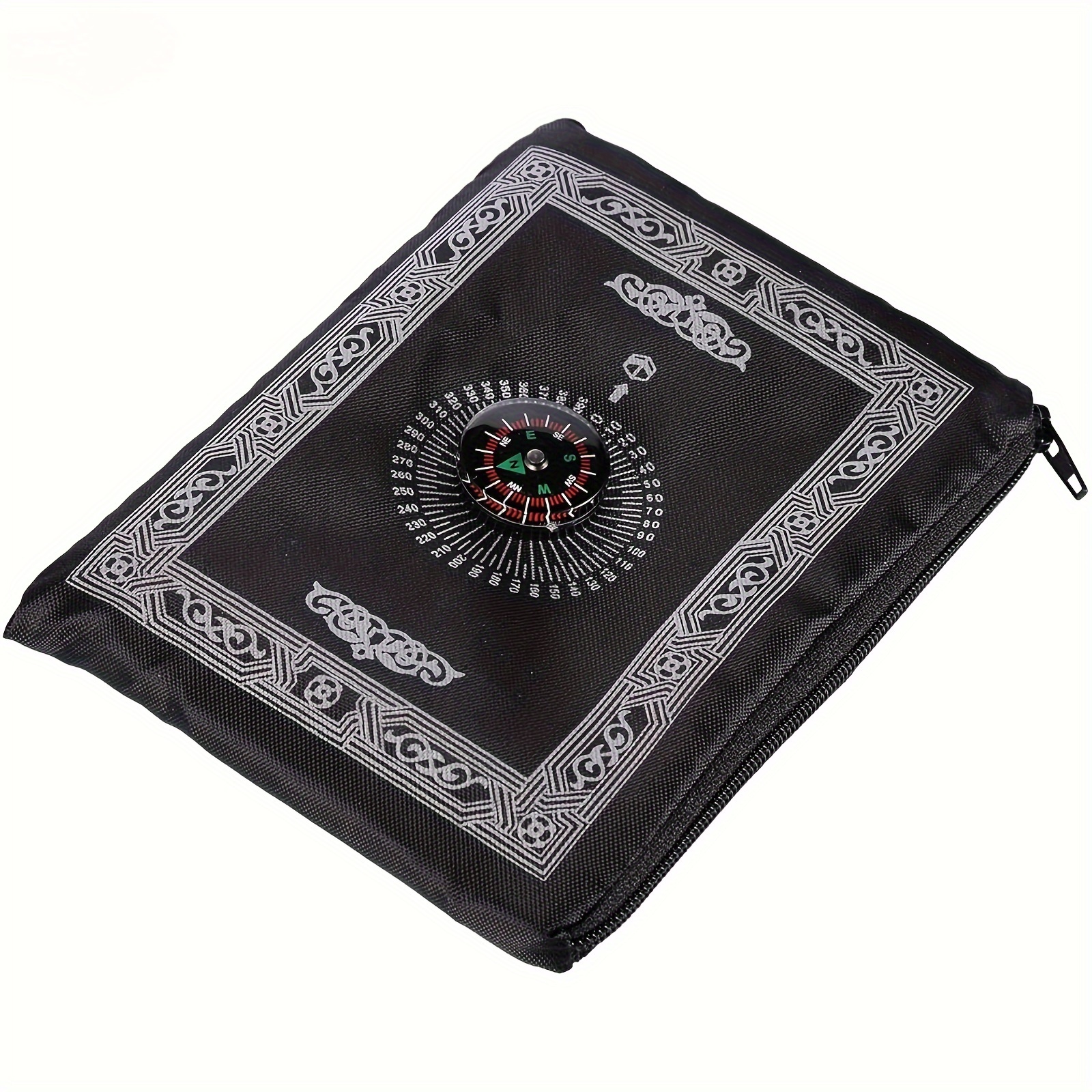 1pc set travel prayer mat for muslims portable waterproof machine washable polyester worship mat with compass perfect ramadan gift 23 6 x39 4 black or green details 5