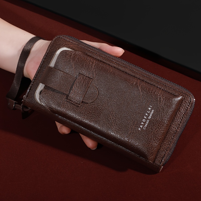 

[customer ] Elegant Men' Leather Wallet - Double Layer With , Zippered Card Holder & Phone Pocket