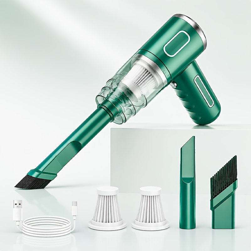 TEMU Aspirateur fil rechargeable à main avec filtrant remplaçable, tube d'aspiration à brosse, et long tube d'aspiration, aspirateur de voiture,