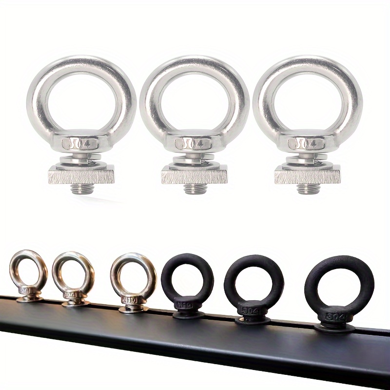 

4 Sets Of Stainless Steel M8 Eye Bolts, Suitable For Car Luggage Racks, Sunshades, Boats, Rvs And Campers Tensioning Devices