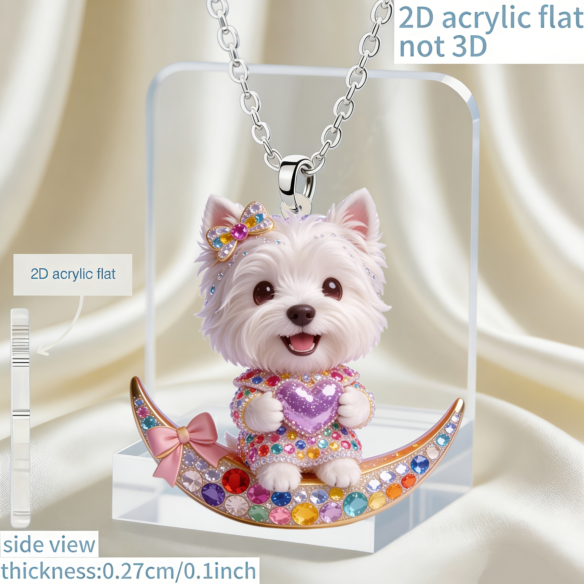 Women's West Highland Terrier Acrylic Pattern Necklace