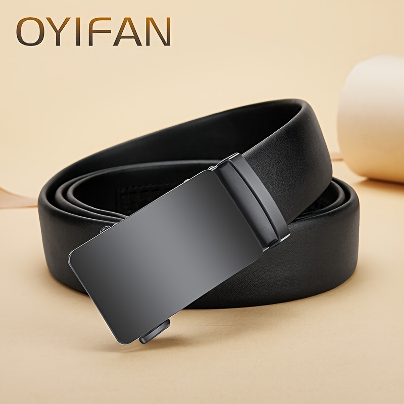 Men'S Automatic Buckle Belt Made from Second-Layer Cowhide, Stylish And Casual Leather Belt Ideal for Everyday Use, Perfect for a Gentleman'S Relaxed Attire