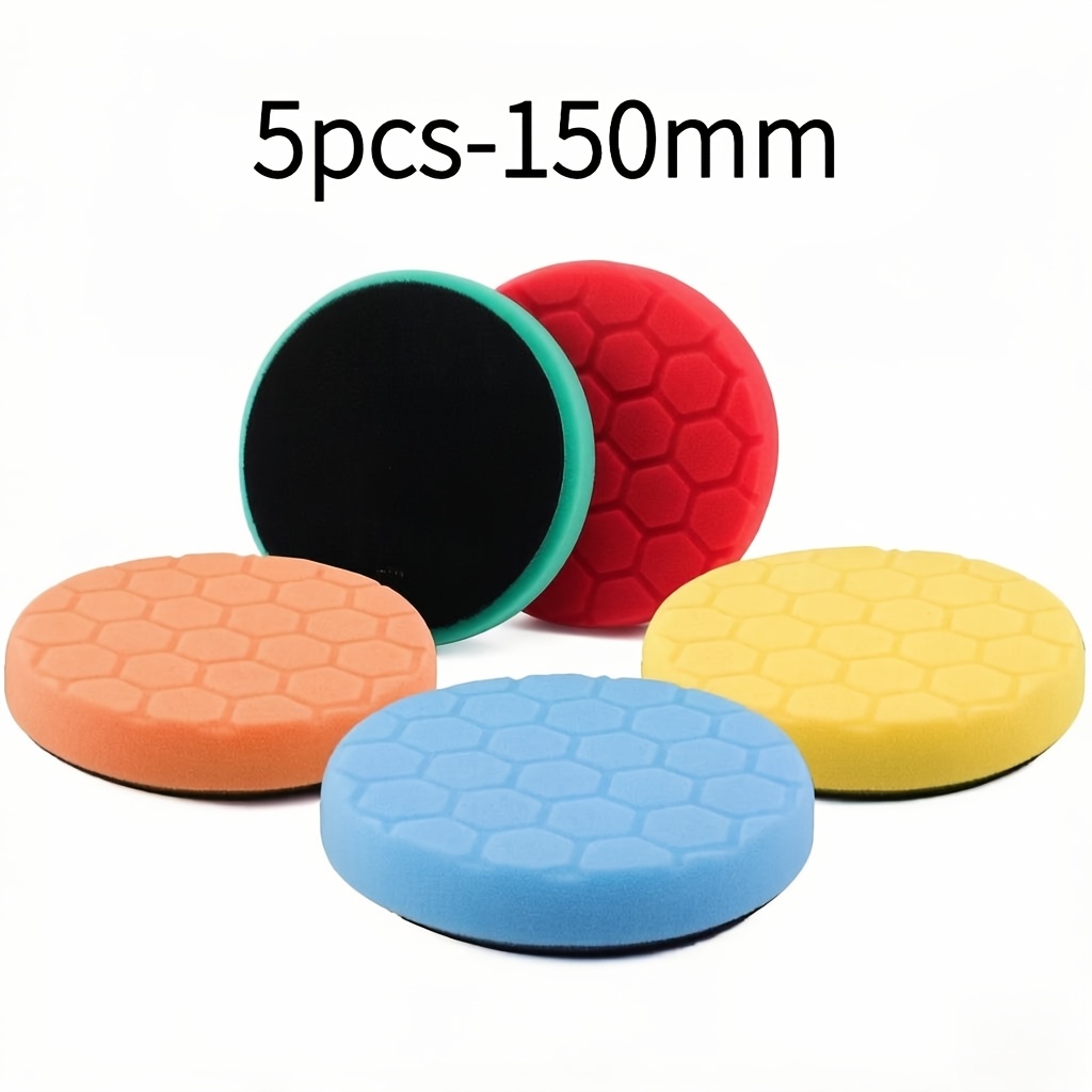 TEMU Set Of 5 Polishing Pads, Foam Sponges For Car Polishing, Compatible With And Sanding Machines, In Sizes 80/120/150mm