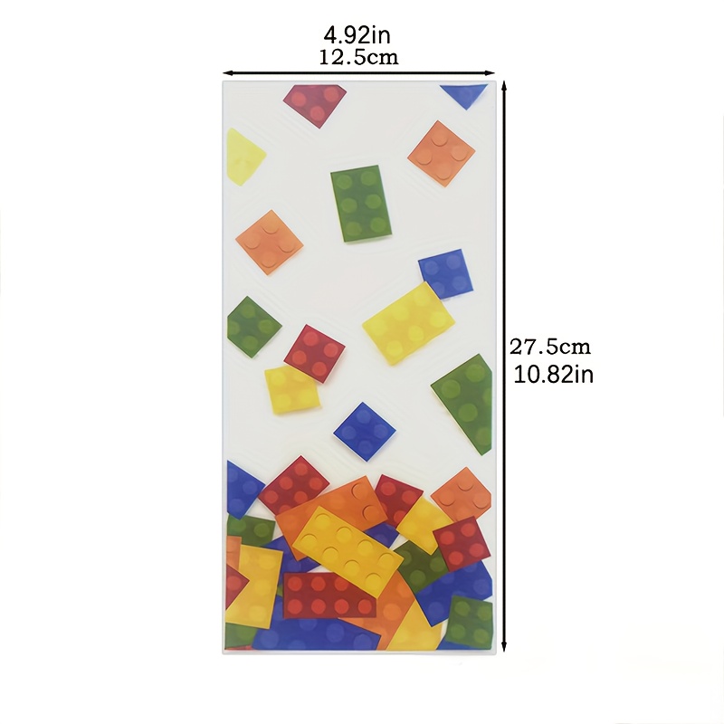 TEMU Gift For Her/him 50pcs Cute Plastic Gift Bags With Building Block Pattern, Takeout Packaging Building Block Bags, Gift Bags, Birthday Party