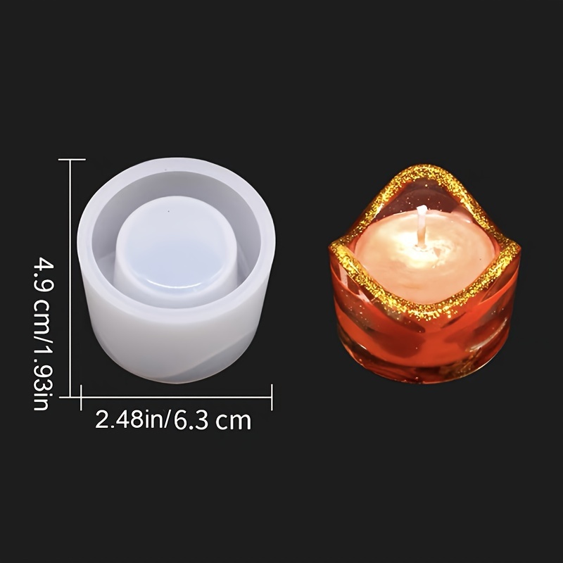 Image of Silicone Candle Holder Molds For Resin, Epoxy, Soap Making - Diy Aromatherapy Gypsum Succulent Pots, Jewelry Storage Crafts Clay Mold Set