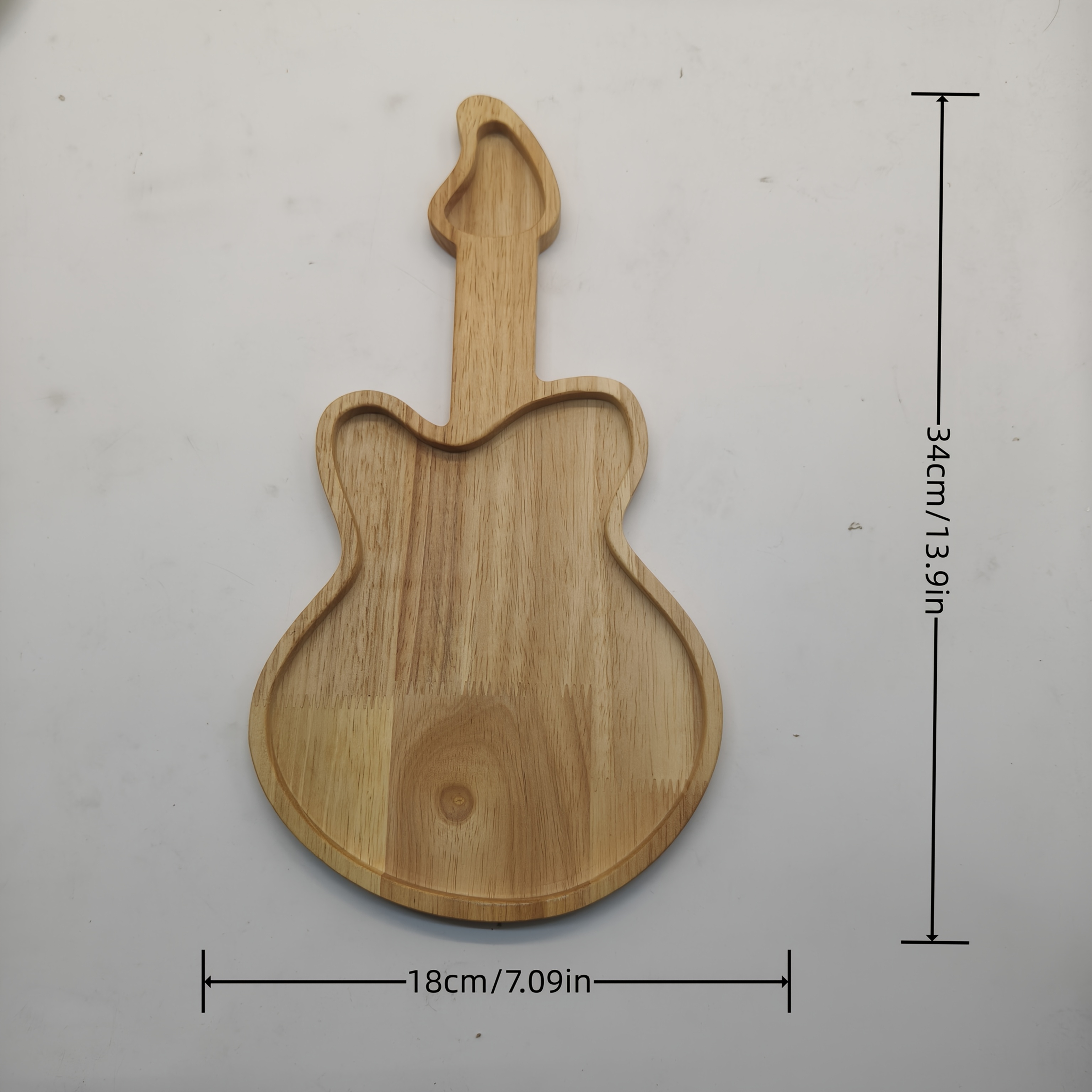 TEMU Gitarrformad Serveringsbricka i TrÃ¤ - Konst Oljeglansad Finish MÃ¥ngsidig Dekorativ Tallrik fÃ¶r HÃ¶gtidsfester, Eftermiddagste och Snacks - Mod