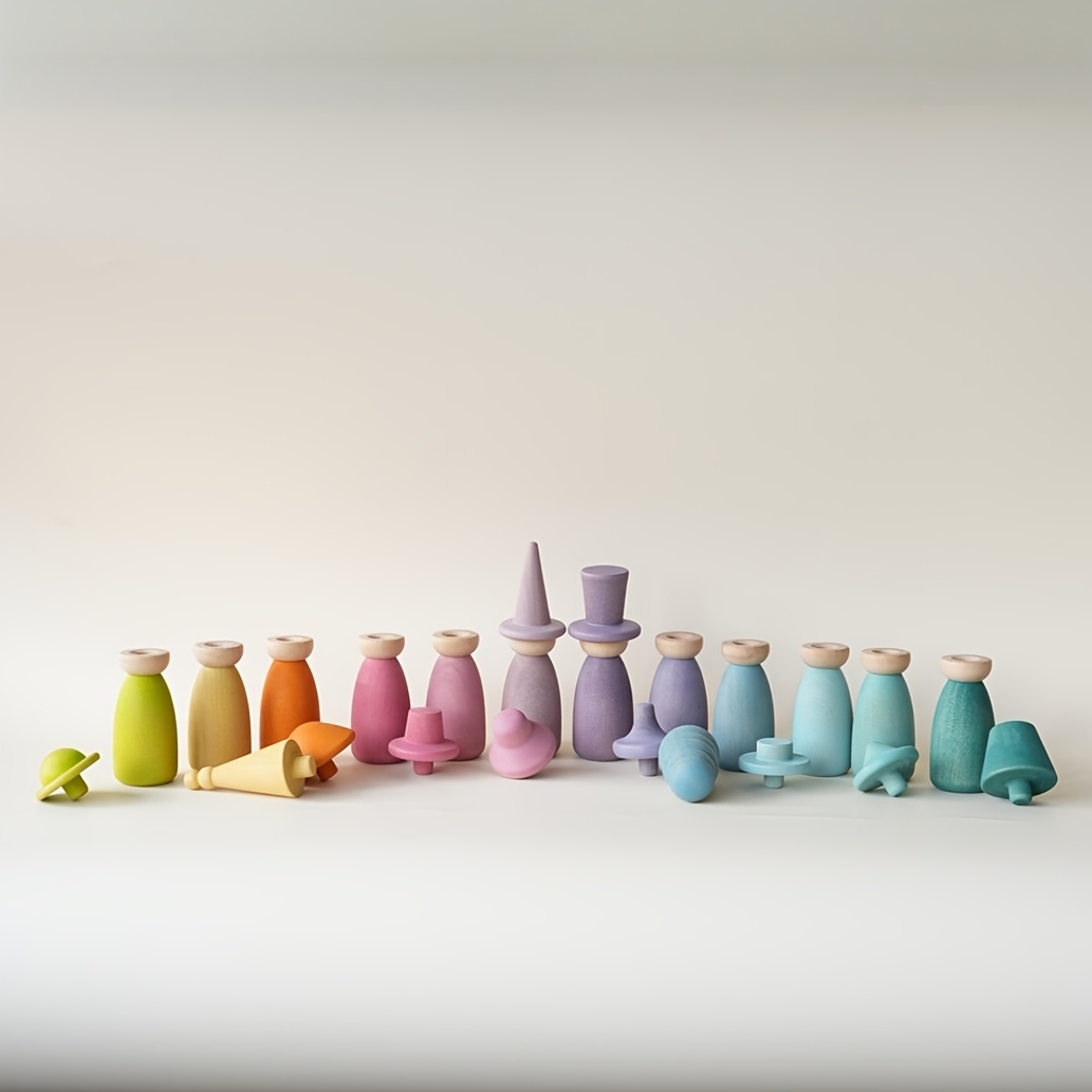 12pcs Colored Changeable Hat Dolls for Pretend Play