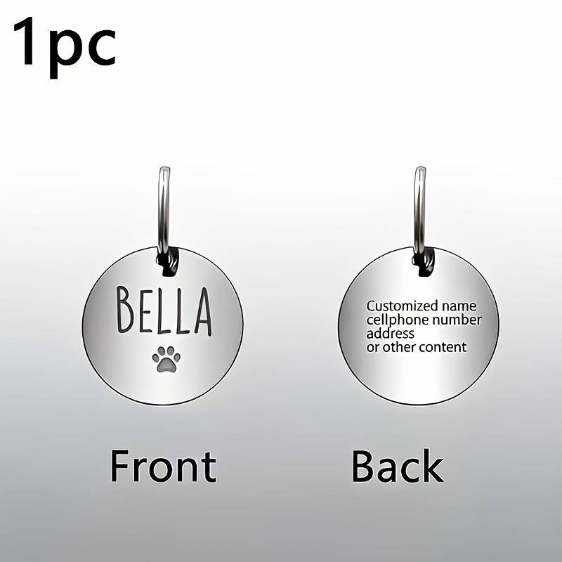 personalized custom pet tags featuring double sided customization for pet information customizable   and identification details in multiple styles durable stainless steel pet nameplates are Product details 4