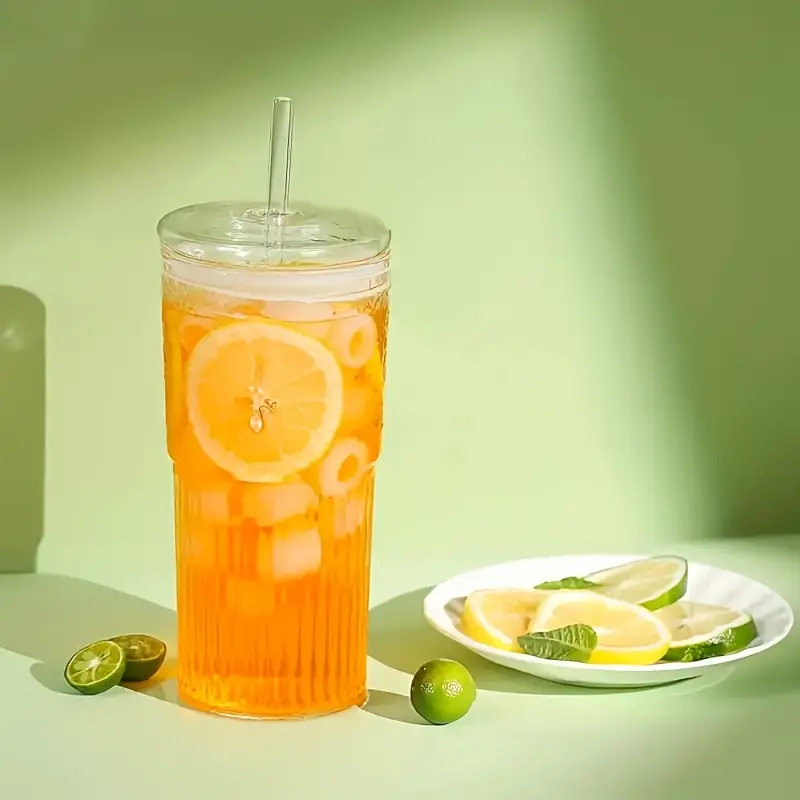 2 glasses 650 ml 22 2 oz with lid and straw iced coffee smoothies and travel reusable and ideal gift for women christmas gift Product details 12