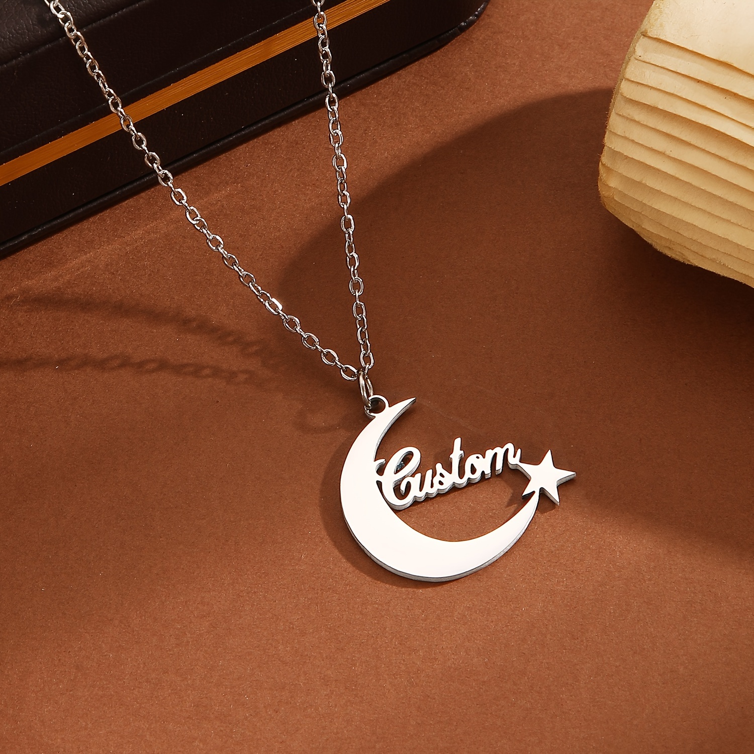 custom 1pc personalized moon stars pendant necklace custom Temu