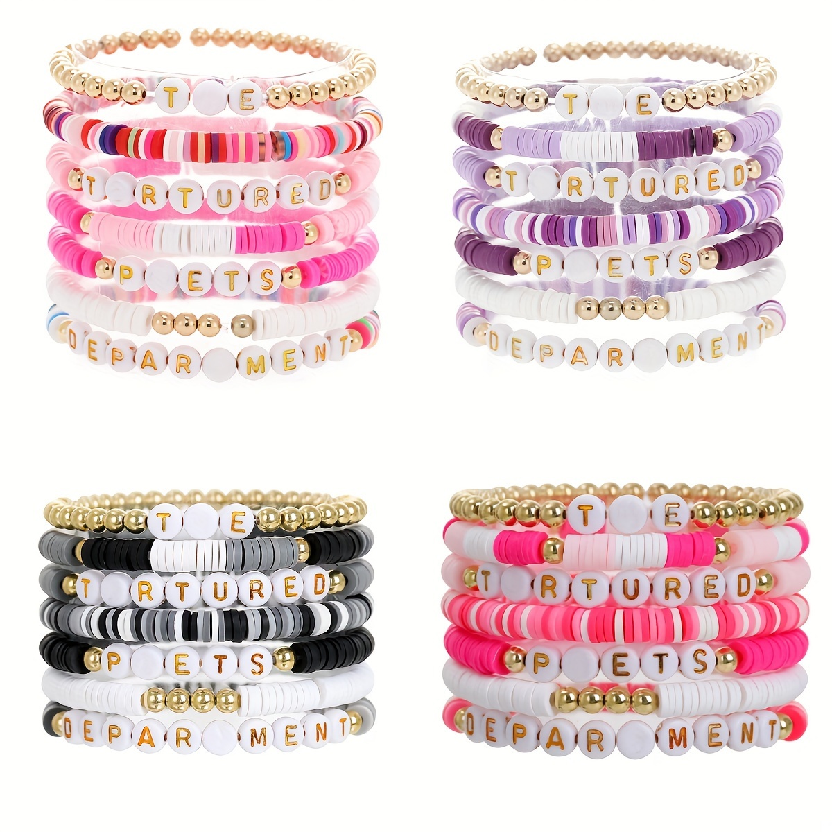 

7pcs/set Swiftie Bracelets Beaded Bracelet Music For Women Valentines Gifts For Music Theme Birthday Party Favors Music Lovers Swiftie Gifts