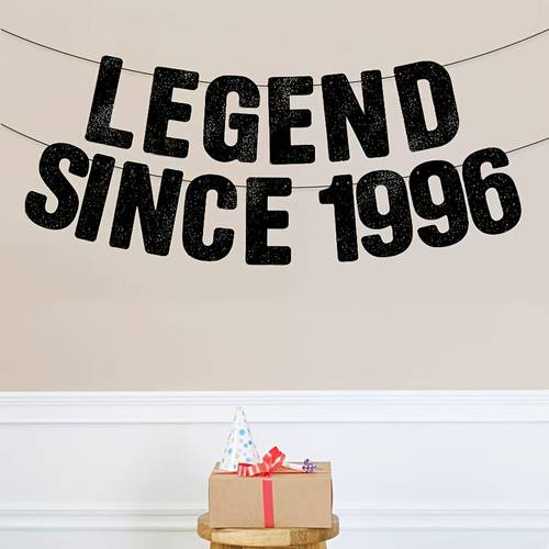 forudsat 1996 - sort glitter banner, 30-års fødselsdagsfest dekorationer til hende & , 30-års dekorationsskilt fødselsdagsgaver