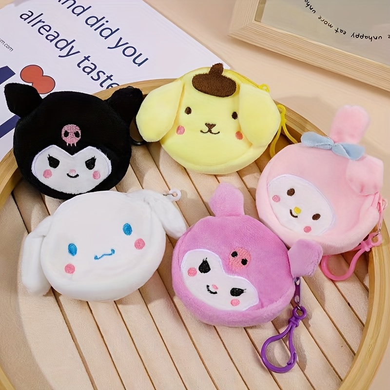 E-shop Fünf Stück! Sanrio Runde Geldbörsen, Fünf Stile, Kann Auch Als Plüsch-Ohrhörertaschen, Schlüsseltaschen, Münzfächer Verwendet Werden, Mit Hunde,